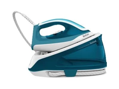 Tefal Express Essential SV6115 - Dampstrykejern med automatisk slukking - såleplate: Ceramic Xpress Glide - 2200 W - hvit/turkis