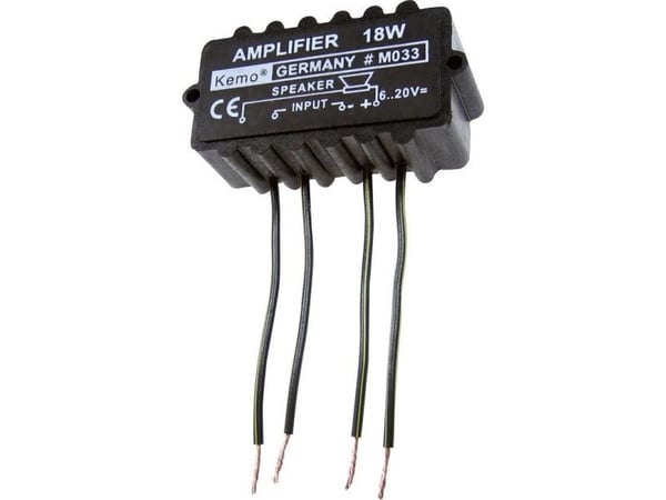 Kemo M033N Monovahvistin Rakennusmoduuli 9 V/DC, 12 V/DC, 18 V/DC, 20 V/DC 18 W 4 Ω