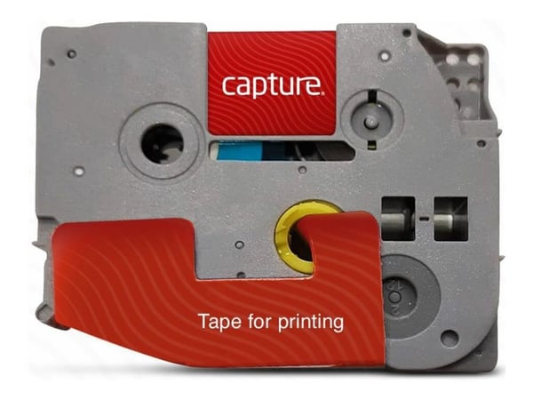 Capture - Nylon - svart på hvitt - Rull (1,8 cm x 8 m) 1 kassett(er) hengeboks - laminert teip (alternativ for: Brother TZE241)