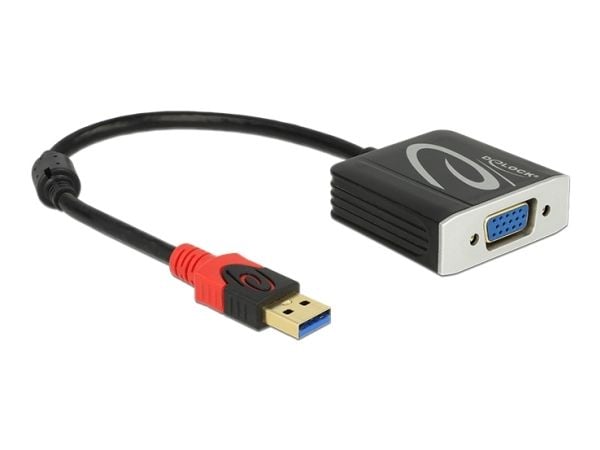 Delock USB 3.0 Type-A male > VGA female - Ekstern videoadapter - USB 3.0 - D-Sub - svart - løsvekt