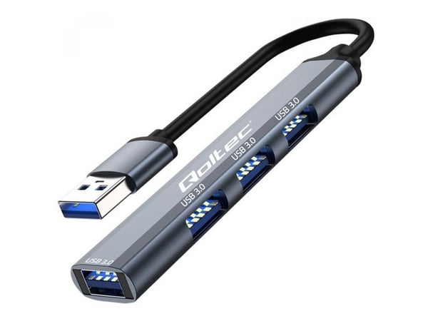 Qoltec - Hub - 4 x SuperSpeed USB 3.0 - stasjonær
