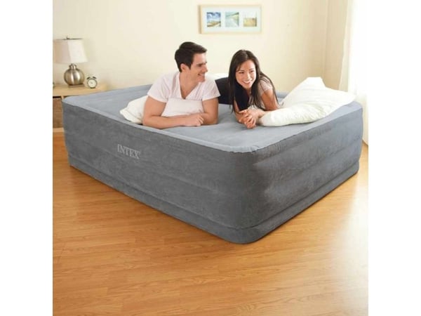 Intex DuraBeam Comfort-Plush High-Rise, Dobbel Madrass, Rektangel, Inne & Ute, Innebygd luftpumpe