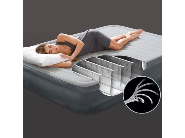 Intex DuraBeam Comfort-Plush High-Rise, Dobbel Madrass, Rektangel, Inne & Ute, Innebygd luftpumpe