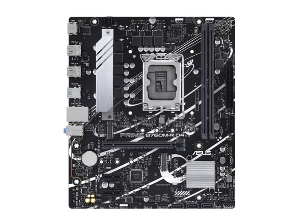 ASUS PRO B760M-R D4 - Hovedkort - micro ATX - LGA1700-sokkel - B760 Chipset - USB 3.2 Gen 1 - 2.5 Gigabit LAN - innbygd grafikk (CPU kreves) - HD-l...