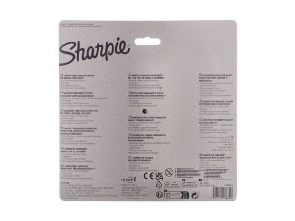 Sharpie Fine, 24 styck, Multifärg, Fin spets, Grå, Multifärg, Rund, Fin