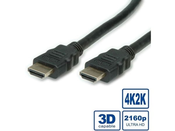 VALUE HDMI Ultra HD with Ethernet - Video-/Audio-/Netzwerkkabel - HDMI - HDMI, 19-polig (M) - HDMI, 19-polig (M) - 2 m - Kaksoisliitäntä - Schwarz ...