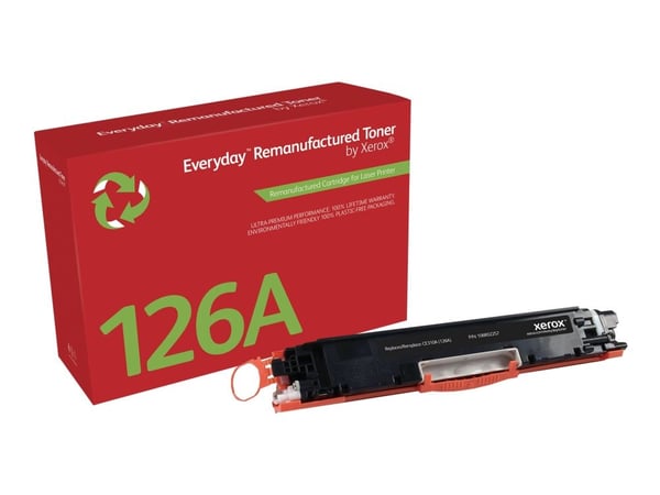 Everyday™ Mustavalko Remanufactured Toner by compatible with HP 126A (CE310A), Standard capacity, 1200 sivua, musta, 1 kpl