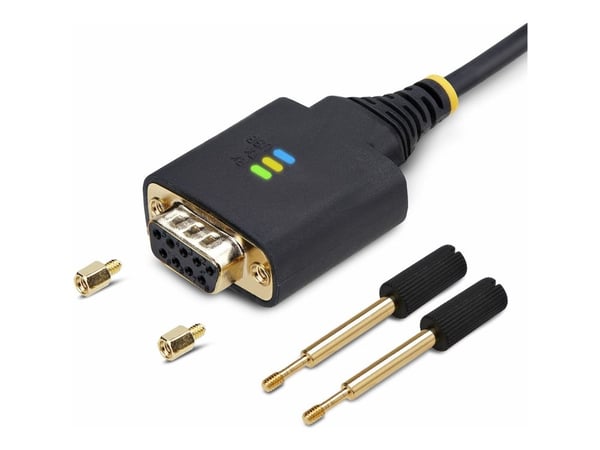 StarTech.com 3ft (1m) USB to Null Modem Serial Adapter Cable, Interchangeable DB9 Screws/Nuts, COM Retention, USB-A to RS232, FTDI, Level-4 ESD Pro...