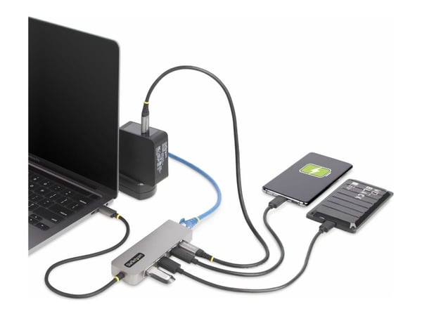 Startech 3-Port USB-C Hub with 2.5 Gigabit Ethernet and 100W Power Delivery Passthrough Laptop Charging, USB-C to 2x USB-A/1x USB-C, USB 3.2 10Gbps...