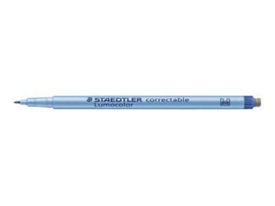 STAEDTLER Lumocolor correctable - Markering - icke-permanent - för overhead-diapositiv, whiteboard, film - svart - 1 mm - medel - med radergummi