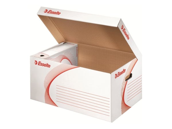 Esselte kuljetuslaatikko FSC® "L" päältä auki, Pahvi, Punainen, Valkoinen, Vaakataso, FSC, 790 g, 365 x 550 x 255 mm