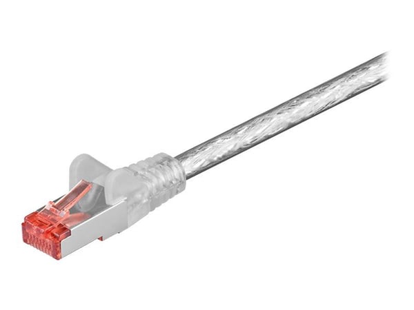 goobay - Verkkokaapeli - RJ-45 (uros) RJ-45 (uros) - 10 m - SFTP, PiMF - CAT 6 - valettu - läpinäkyvä - läpinäkyvä