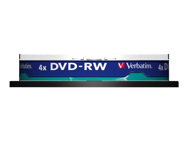 Verbatim DataLifePlus - 10 x DVD-RW - 4.7 GB 4x - matt sølv - spindel