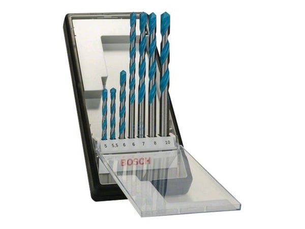 Bosch Robust Line CYL-9 Multi Construction - Borsett - for multiformål - 7 deler - 5 mm, 6 mm, 7 mm, 8 mm, 10 mm, 5.5 mm - lengde: 85 mm, 100 mm, 1...