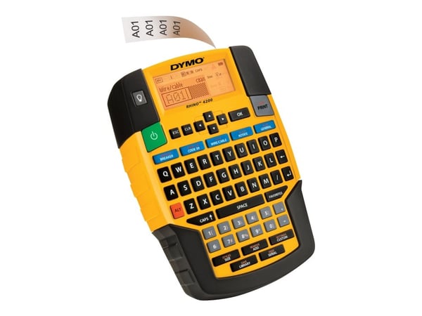 DYMO RHINO 4200, QWERTY, musta, Keltainen
