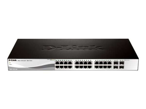 D-Link Web Smart DGS-1210-28 - Switch - Styrt - 24 x 10/100/1000 + 4 x Gigabit SFP - stasjonær, rackmonterbar