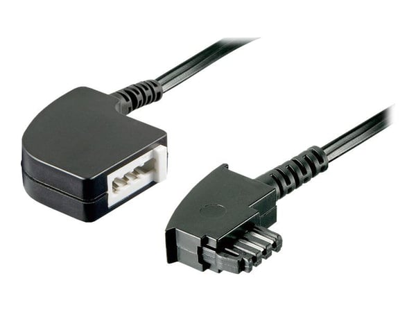 goobay - Telefonforlengelseskabel - TAE-F (hunn) til TAE-F (hann) - 10 m - svart