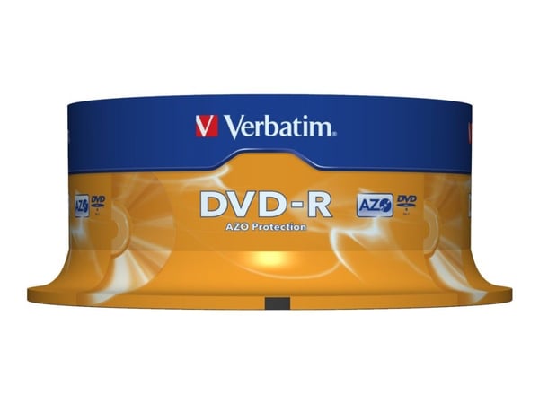 Verbatim - 25 x DVD-R - 4.7 GB 16x - matt sølv - spindel