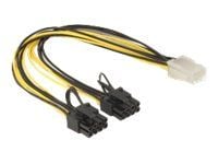 Delock - Strømkabel - 8-pins PCIe-strøm (6+2) (hann) til 6-pins PCIe-strøm (hunn) - 30 cm