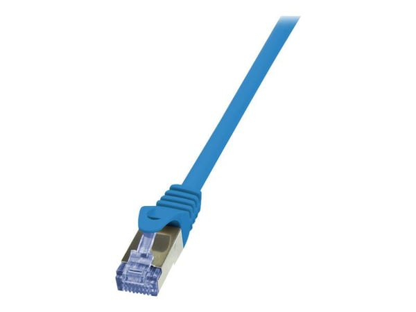 LogiLink PrimeLine - Koblingskabel - RJ-45 (hann) til RJ-45 (hann) - SFTP, PiMF - CAT 6a - halogenfri, formstøpt, uten hindringer - blå