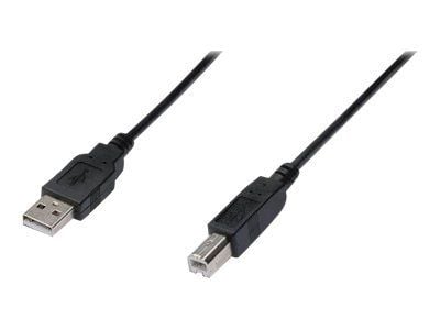 DIGITUS - USB-kaapeli - USB (uros) - USB Type B (uros) - 3 m - muotoiltu - musta