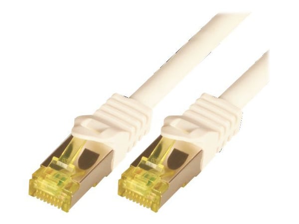 M-CAB - Koblingskabel - RJ-45 (hann) til RJ-45 (hann) - 1 m - SFTP, PiMF - CAT 7 - halogenfri, formstøpt, uten hindringer - hvit