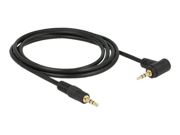Delock - Lydkabel - mini-phone stereo 3.5 mm hann til mini-phone stereo 3.5 mm hann - 2 m - svart - 90° kontakt