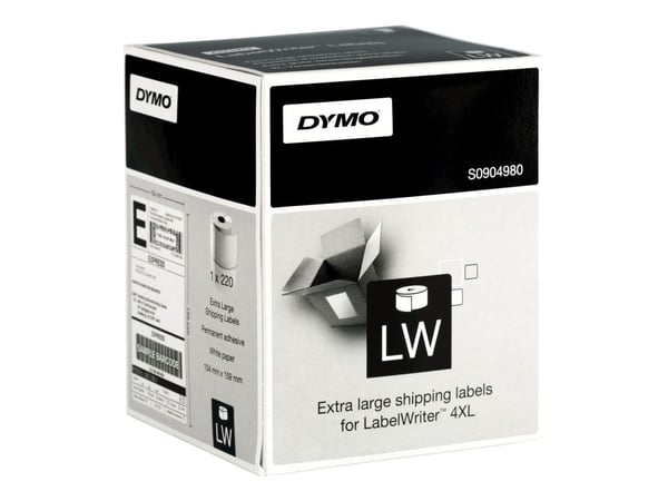 DYMO LabelWriter Extra Large Shipping Labels - 104 x 159 mm 220 etikett(er) (1 rull(er) x 220) forsendelsesetiketter - for DYMO LabelWriter 4XL