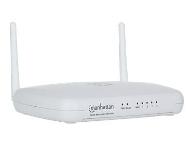 Manhattan 300N Wireless Router - Trådløs ruter 4-portssvitsj 2,4 GHz