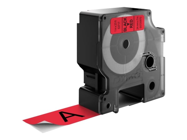 DYMO D1 - Selv-adhesiv - svart på rødt - Rull (2,4 cm x 7 m) 1 kassett(er) merketape - for LabelMANAGER 500TS, PnP