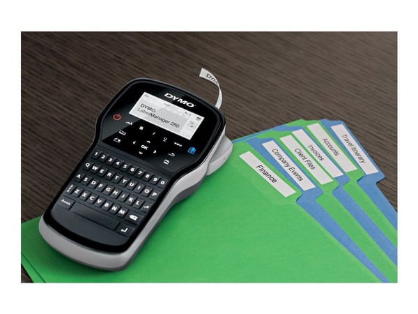 DYMO LabelMANAGER 280 - Etikettmaker - S/H - termotransfer - Rull (1,2 cm) - 180 dpi - inntil 15 mm/sek - USB - kutter