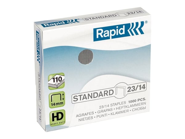 Rapid Standard - Stifter - 23/14 - 14 mm - galvanisert metall - galvanisert - pakke av 1000 - for Fashion HD110, HD210