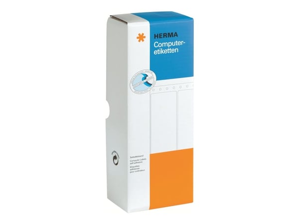 HERMA Computer labels - Papir - matt - permanent selv-adhesiv - perforert - hvit - 88.9 x 23 mm 6000 etikett(er) sammenhengde siksakfoldede etiketter