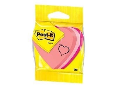Post-it® kubshjärta, rosa, 3 block