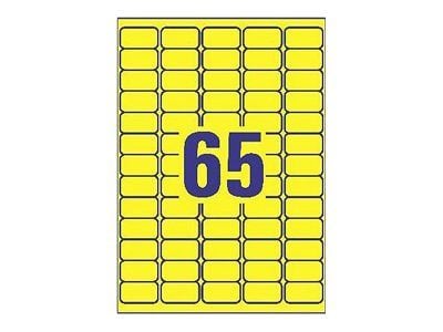Avery Zweckform - Avtakbart selvklebende - gul - 38,1 x 21,2 mm 1300 etikett(er) (20 ark x 65 etiketter)