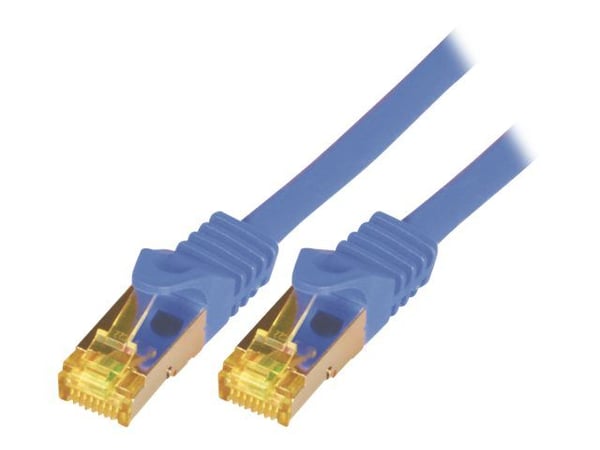 M-CAB - Koblingskabel - RJ-45 (hann) til RJ-45 (hann) - 5 m - SFTP, PiMF - CAT 7 - halogenfri, formstøpt, uten hindringer - blå