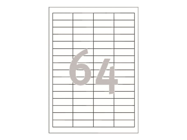 Avery - Hvit - 48.5 x 16.9 mm 6400 etikett(er) (100 ark x 64) flerbruks merkelapper
