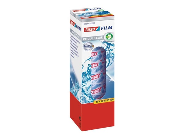 Tesafilm - Kontortape - 15 mm x 10 m - polypropylenfolie - krystallklar (en pakke 10)