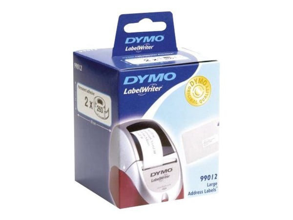 DYMO LabelWriter - Svart på vitt - 36 x 89 mm 520 etikett (er) (2 rulle/rullar x 260 adresslappar - för DYMO LabelWriter