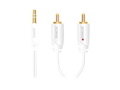 Sinox i-Media - Lydkabel - RCA hann til mini-phone stereo 3.5 mm hann - 1 m - hvit