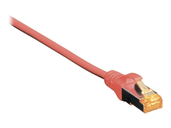 DIGITUS - Patchkabel - RJ-45 (han) til RJ-45 (han) - 50 cm - SFTP - CAT 6a - booted, halogenfri, formet, knastfri, strenget - rød, RAL 3020