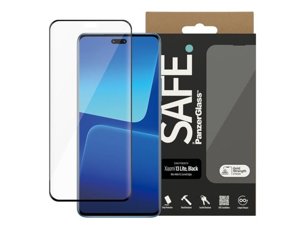 SAFE. by PanzerGlass - Skjermbeskyttelse for mobiltelefon - ultrabred passform - glass - rammefarge svart - for Xiaomi 13 Lite