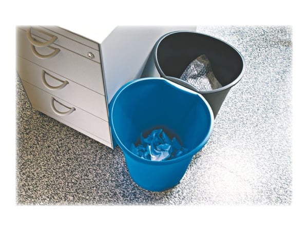 Papirkurv Esselte Basko 18 ltr. sort - (12 stk.)