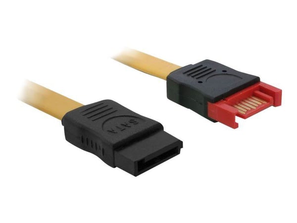 Delock - SATA-forlengelseskabel - Serial ATA 150/300 - SATA (hann) til SATA (hunn) - 1 m - gul