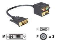 Delock - VGA-adapter - DVI-I (hann) til HD-15 (VGA), RCA (hunn) - 20 cm Delock - VGA-adapter - DVI-I (hann) til HD-15 (VGA), RCA (hunn) - 20 cm