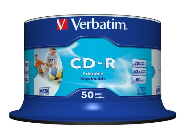 Verbatim CD-R AZO Wide Inkjet Printable no ID 700 MB 50 pc(s)