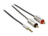 Hama "AluLine" Connection Cable - Lydkabel - mini-phone stereo 3.5 mm hann til RCA hann - 1 m - skjermet - sølv