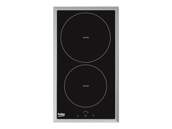 Beko HDMI 32400 DTX - Induksjonskomfyrtopp - 2 plater - bredde: 28.8 cm - dybde: 51 cm - med pynt av rustfritt stål - svart