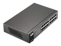Zyxel GS-1100-16 V3 - Kytkin - 16 x 10/100/1000 - pöytäkone, telineeseen kiinnitettävä