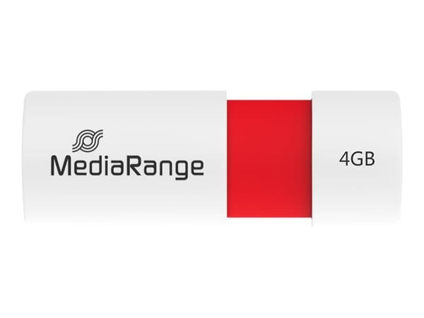 MediaRange - USB-flashstasjon - 4 GB - USB 2.0 - hvit, rød